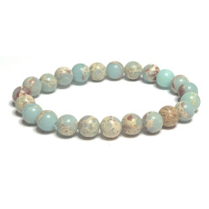 Jaspis / Šušan náramok z elastického prírodného kameňa, guľôčka 8 mm / 16 - 17 cm