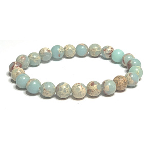 Jaspis / Šušan náramok z elastického prírodného kameňa, guľôčka 8 mm / 16 - 17 cm Jaspis / Šušan náramok z elastického prírodného kameňa, guľôčka 8 mm / 16 - 17 cm