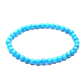 Tyrkenit modrý náramok elastický, guľôčka 4 mm / 15 cm, pre deti, kameň mladých ľudí, hľadajúcich životný cieľ