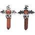Goldstone zlatý kríž zo zliatiny a prírodného kameňa 5,3 x 3,7 x 12 mm, kameň ambícií