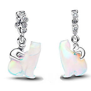 Charm Sterlingové stříbro 925 Lední medvědice s mládětem, přívěsek na náramek, symbol ochrany, mateřství a ohrožené přírody, rodina Charm Sterlingové stříbro 925 Lední medvědice s mládětem, přívěsek na náramek, symbol ochrany, mateřství a ohrožené přírody, rodina