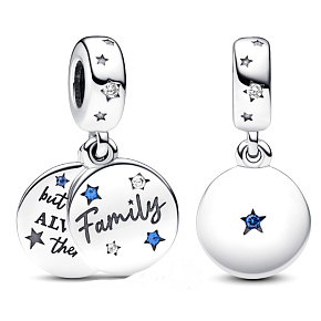 Charm Striebro 925 Láska rodiny, 2v1 prívesok na náramok rodina
