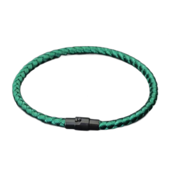 Lanový Magnetický náramek – zelený 20,5 cm x 4 mm, unisex