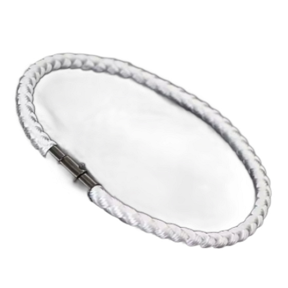 Lanový Magnetický náramek – bílý 19,5 cm x 4 mm, unisex