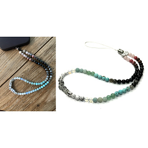 Ochrana, láska, optimizmus, energia - kolekcia Clara, prívesok na mobilný telefón proti strate korálik z prírodného kameňa 6 mm / cca 41 cm Ochrana, láska, optimizmus, energia - kolekcia Clara, prívesok na mobilný telefón proti strate korálik z prírodného kameňa 6 mm / cca 41 cm