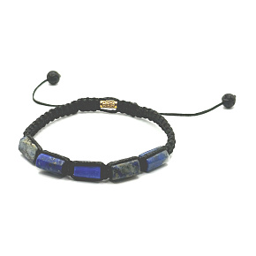 Náramok z prírodného kameňa Lapis Lazuli, ručne pletený, nastaviteľná veľkosť, kameň harmónie