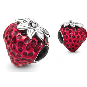 Prívesok Striebro 925 Jahoda so zrnkami, korálik na náramok, jedlo a pitie