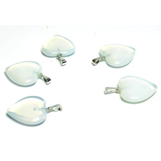 Opalit Srdce prívesok syntetický kameň 2 cm, 1 kus, kameň želaní a nádejí