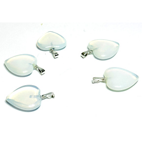 Opalit Srdce prívesok syntetický kameň 2 cm, 1 kus, kameň želaní a nádejí