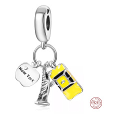 Striebro 925 I Love New York Statue of Liberty, cestovný náramok 3v1 prívesok Striebro 925 I Love New York Statue of Liberty, cestovný náramok 3v1 prívesok