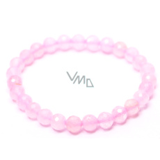 Náramok z okvetných lístkov ruže, elastický prírodný kameň, guľôčka 6 mm / 16 cm, pre deti, kameň lásky