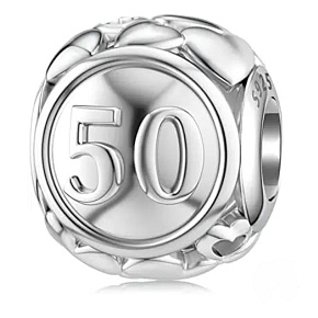Prívesok Striebro 925 50. výročie korálek na výročie náramok Prívesok Striebro 925 50. výročie korálek na výročie náramok