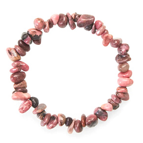 Rodonitový náramok elastický sekaný prírodný kameň 19 cm, veľký liečiteľ sŕdc