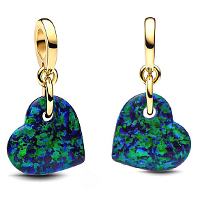 Prívesok zo striebra 925 Srdcia - atmosféra dažďového pralesa, prívesok na náramok lásky