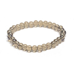 Kremenný dymový náramok elastický prírodný kameň, guľôčka 6 mm / 16 -17 cm, najdokonalejší liečiteľ