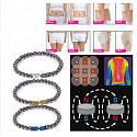 Magnetický zoštíhľujúci náramok zlatej farby elastický prírodný kameň, gulička 6 mm / 16 - 17 cm