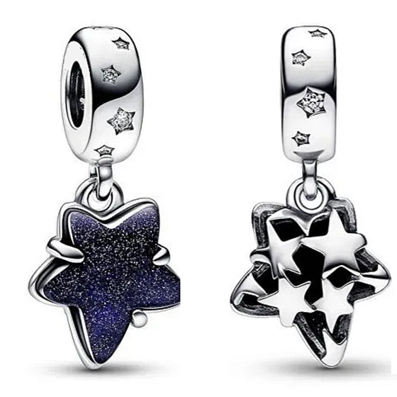 Charm Hviezda nebeskej galaxie Muránske sklo prívesok náramok vesmír