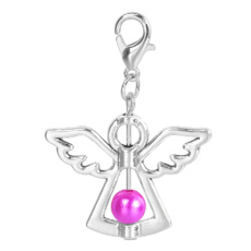 Anjel strážny prívesok s tmavoružovou perličkou 29 x 37 mm 1 kus Anjel strážny prívesok s tmavoružovou perličkou 29 x 37 mm 1 kus