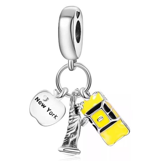 Charm USA, I Love New York Statue of Liberty, cestovný náramok 3v1 prívesok