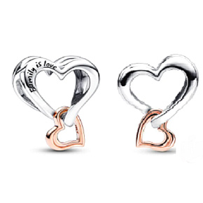 Prívesok Striebro 925 Perforované srdce s nekonečnosťou 2v1, korálik na náramku