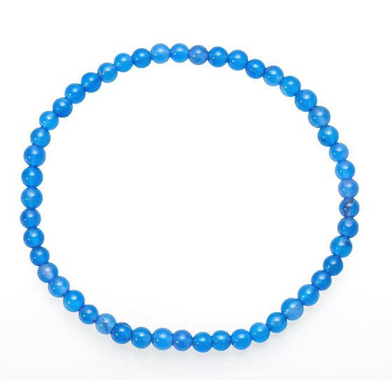 Achát modrý svetlý náramok elastický prírodný kameň, guľa 4 mm / 19 cm