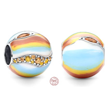 Charm Striebro 925 Planéta Jupiter, prívesok na náramok vesmír