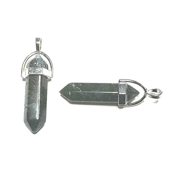 Chalcedón kyvadlo šesťuholník prívesok prírodný kameň 41 x 13 mm, kameň lásky, radosti