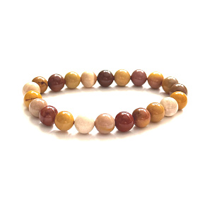 Mokait náramok elastický prírodný kameň, guľôčka 8 mm / 16 - 17 cm, motivačný kameň