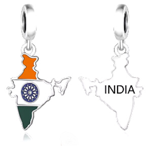 Charm Indie vlajka - houpající se mapa, přívěsek na náramek cestování