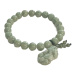 Nefrit Barmský náramek elastický z přírodního kamene jednorožec, kulička 6 mm / 16 - 17 cm, kámen klidu
