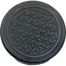 Šungit Gravírovaná nálepka posvätná geometria na mobilný telefón EMFprotection, 5G protection, radiation protection 3 cm