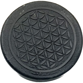 Šungit Gravírovaná nálepka posvätná geometria na mobilný telefón EMFprotection, 5G protection, radiation protection 3 cm