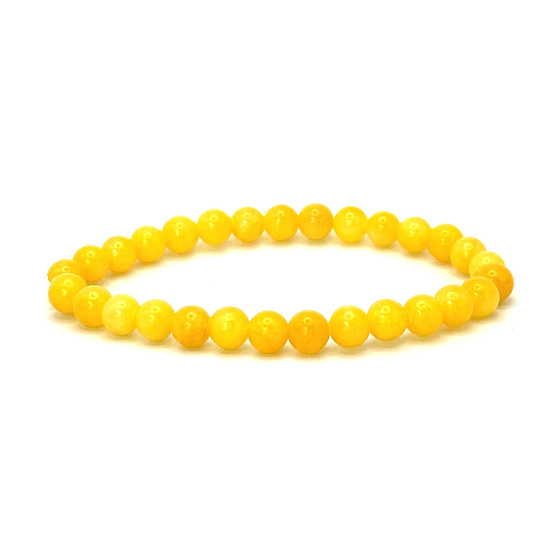 Aventurín žltý náramok elastický prírodný kameň, guľôčka 6 mm / 16 - 17 cm, kameň pre šťastie