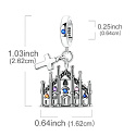 Charm Sterlingové stříbro 925 Itálie Katedrála v Miláně, Duomo di Milano 2v1 přívěsek na náramek, cestování