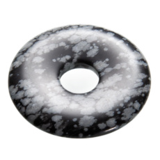 Obsidiánová vločka Donut prírodný kameň 30 mm, záchranný kameň