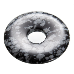 Obsidiánová vločka Donut prírodný kameň 30 mm, záchranný kameň