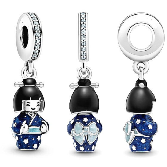 Charm Japonská bábika, Divadlo života, cestovný náramok prívesok