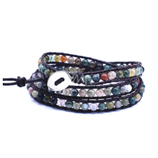 Agátový náramok z indickej hnedej kože prírodný kameň zábal ručne pletené korálky 4 mm / 34 + 5 cm cm, zapínanie, dodáva odvahu a pevnosť Agátový náramok z indickej hnedej kože prírodný kameň zábal ručne pletené korálky 4 mm / 34 + 5 cm cm, zapínanie, dodáva odvahu a pevnosť