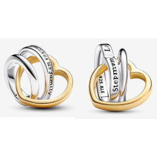 Strieborný prívesok 925 Srdce a kruh - Láska nás robí rodinou, korálik na náramok rodina