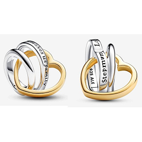 Strieborný prívesok 925 Srdce a kruh - Láska nás robí rodinou, korálik na náramok rodina