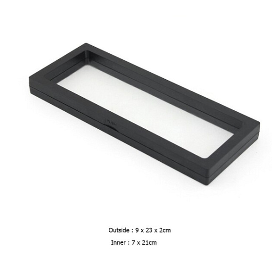 3D univerzálny plastový rám s fóliou, čierny 9 x 23 cm