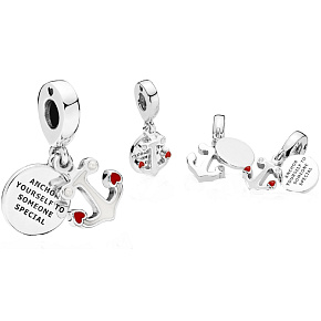 Šarm Striebro 925 Anchor of love 2v1, prívesok na náramok lásky