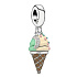 Prívesok zo striebra 925 Zmrzlinový kužeľ, prívesok na náramok, jedlo a pitie