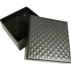 Krabička texturovaný papír s houbičkou na šperky černá 7 x 7 x 3,5 cm