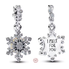 Charm Sterlingové stříbro 925 Sněhová vločka - I Melt For You, Symbol Lásky a Zimy, přívěsek na náramek vánoce Charm Sterlingové stříbro 925 Sněhová vločka - I Melt For You, Symbol Lásky a Zimy, přívěsek na náramek vánoce