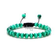 Náramok z prírodného kameňa, ručne pletený, nastaviteľná veľkosť, guľôčka 6 mm Náramok z prírodného kameňa, ručne pletený, nastaviteľná veľkosť, guľôčka 6 mm