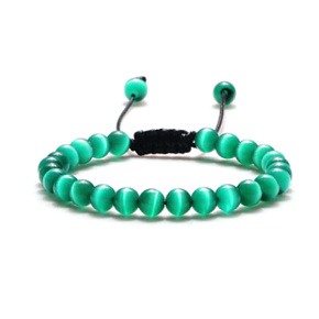 Náramok z prírodného kameňa, ručne pletený, nastaviteľná veľkosť, guľôčka 6 mm