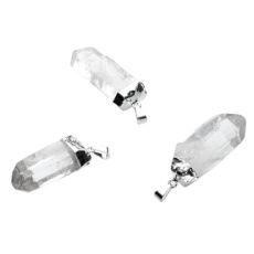 Krištáľová špica v kovovom prívesku prírodný kameň 3,5 - 4,5 cm 1 kus, kamenné kamene