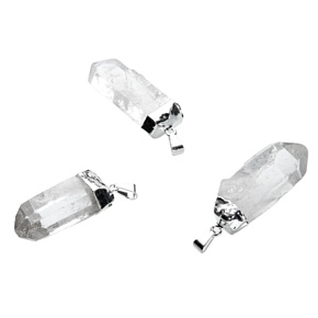Krištáľová špica v kovovom prívesku prírodný kameň 3,5 - 4,5 cm 1 kus, kamenné kamene