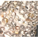 Herkimer diamantový energetický quartz náramok elastický prírodný kameň, guľôčka 8 - 9 mm /16 - 17 cm, kameň šťastia